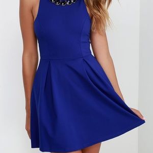 Dark Blue Sleeveless Dress Medium